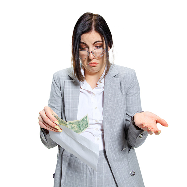 woman with money in hand